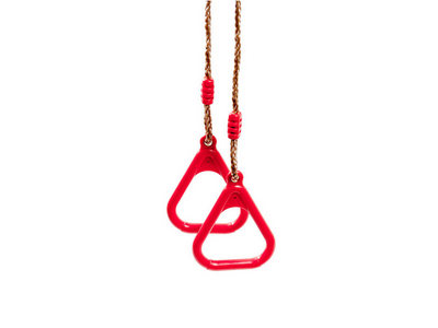 Кольца гимнастические на веревках RED/BROWN